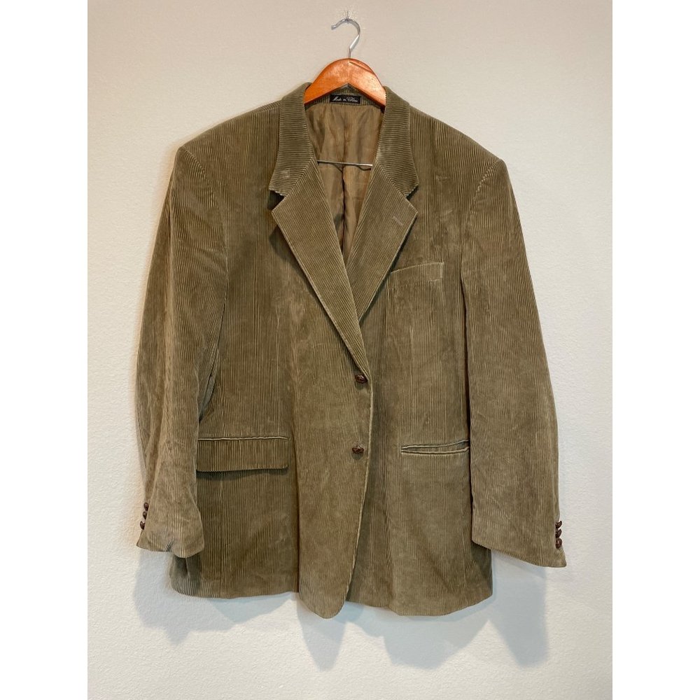 Monsieur Adolfo Brown Beige Corduroy Blazer Jacket
